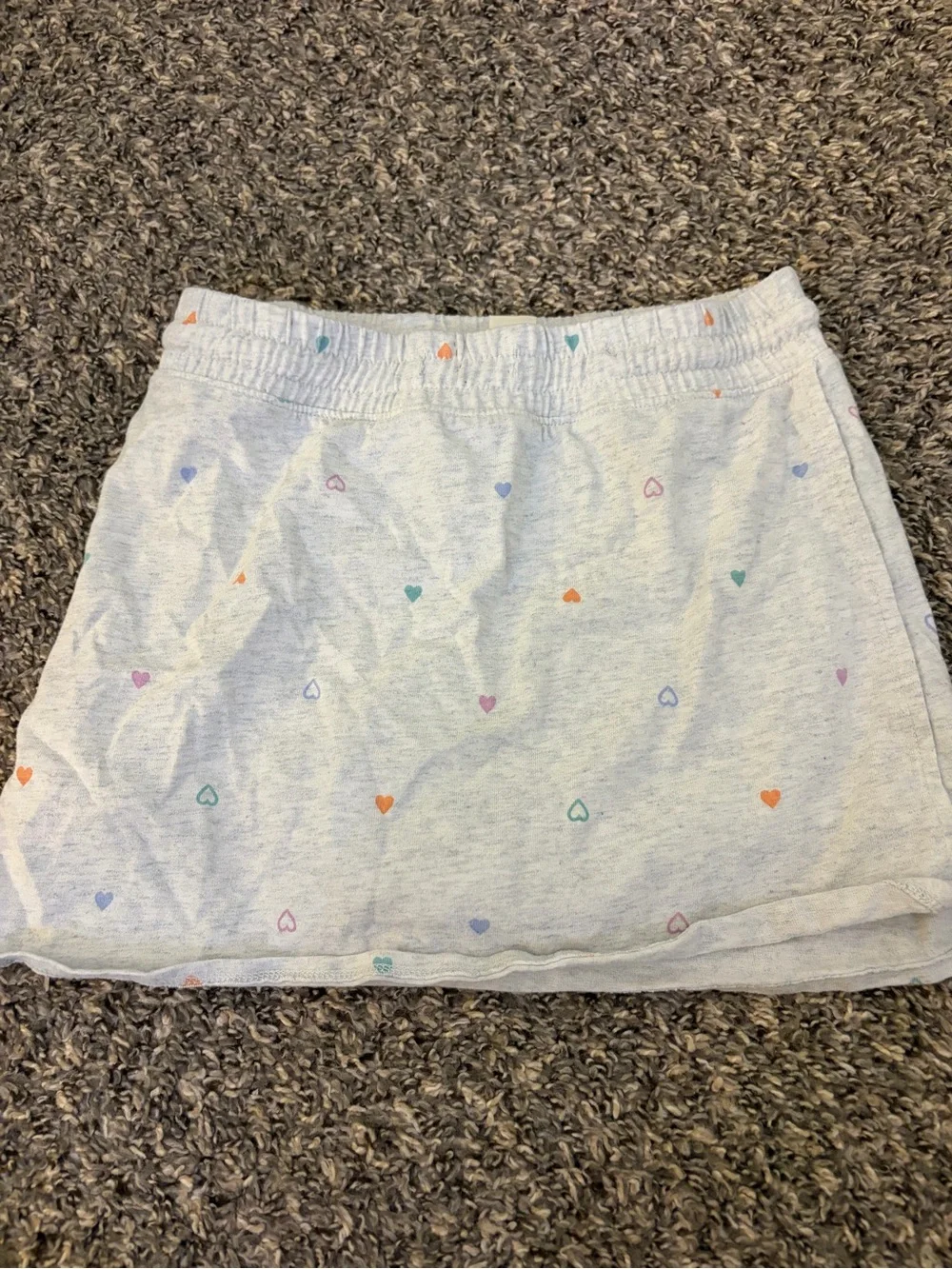 OshKosh B'gosh Light Gray Mini Skirt with Pastel Hearts